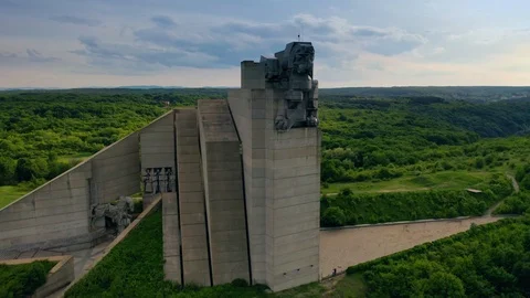 Aerial view of the memorial complex ‘’Founders of the Bulgarian State" Shumen, B Stock Footage 108961458