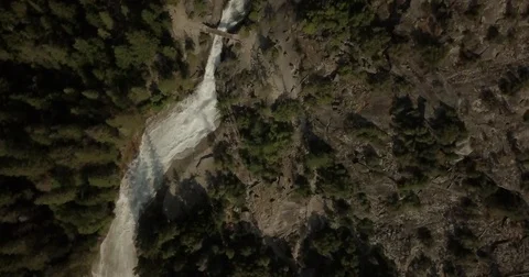 Aerial view of Merced River in Yosemite Valley. Yosemite National Park, Stock-Footage 78480914