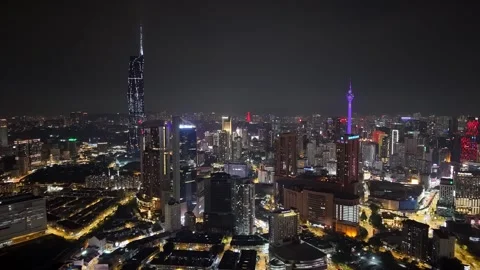 Aerial view of Merdeka 118 tower rising above Kuala Lumpur Video stock 332094814