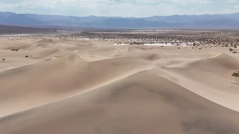 Aerial view of Mesquite Flat Sand Dunes at Death Valley, Mojave, California, USA Stock Footage 303296552