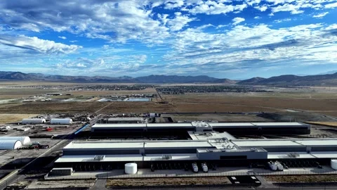 Aerial view of Meta Data Center in Eagle Mountain, United States. Stock Footage 340318834