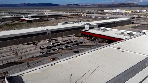 Aerial view of Meta Data Center in Eagle Mountain, United States. Stock Footage 340319063