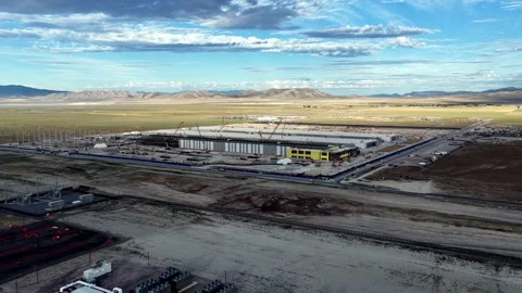 Aerial view of Meta Data Center in Eagle Mountain, United States. Stock Footage 340319251