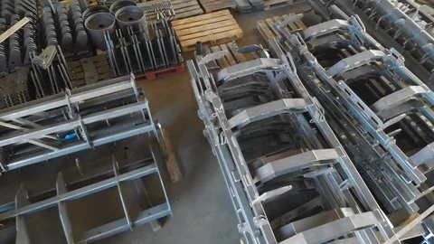 Aerial view of a metal structure warehouse Stock Footage 118929188
