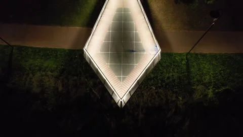 Aerial View of Metallic view point at Night Stock Footage 272660654