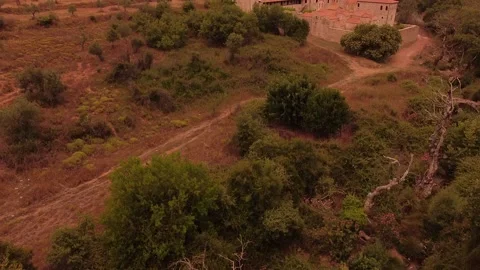 Aerial view of Metamorphosis of the Savior monastery or Antromonastiro in Gre Video stock 143950914