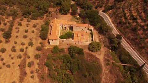 Aerial view of Metamorphosis of the Savior monastery or Antromonastiro in Gre Video stock 143959888