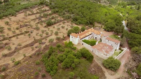 Aerial view of Metamorphosis of the Savior monastery or Antromonastiro in Gre Stock Footage 195552692