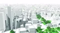 Aerial View Of Metropolitan Cityscape With Skyscrapers. Camera moves right. LOOP 4k or 4k+ Resolution