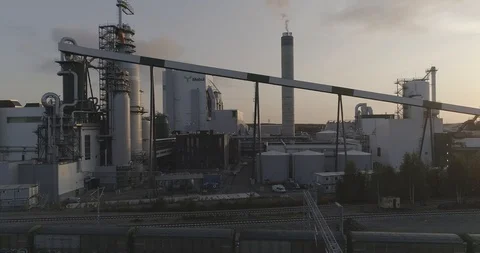 An aerial view of Metsa Group’s bio cellulose factory 库存影片 118723314