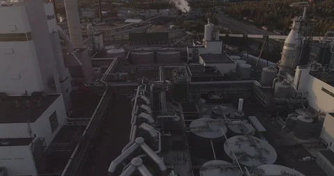An aerial view of Metsa Group’s bio cellulose factory 库存影片 118727696