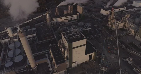 An aerial view of Metsa Group’s bio cellulose factory 库存影片 118730561