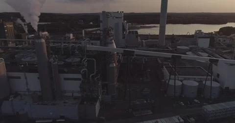 An aerial view of Metsa Group’s bio cellulose factory 库存影片 118735810