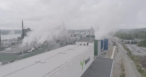 An aerial view of Metsa Group’s new generation bio cellulose factory 库存影片 118095036