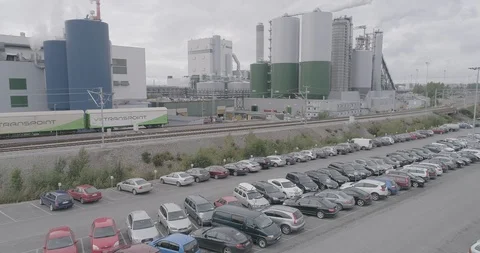 An aerial view of Metsa Group’s new generation bio cellulose factory 库存影片 118095447