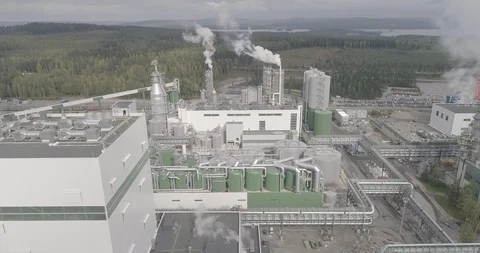 An aerial view of Metsa Group’s new generation bio cellulose factory 库存影片 118095887