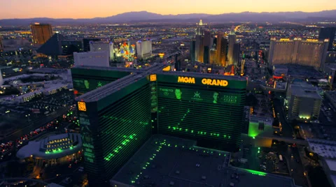 Aerial view of the MGM Grand in Las Vegas, Nevada. Stock Footage