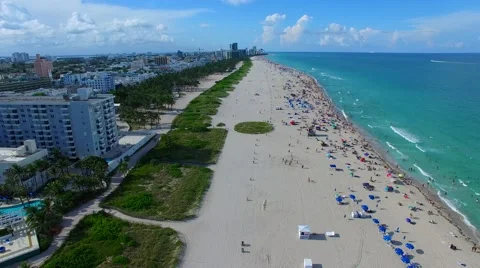 AERIAL - View of Miami Beach Stock Footage 65154040