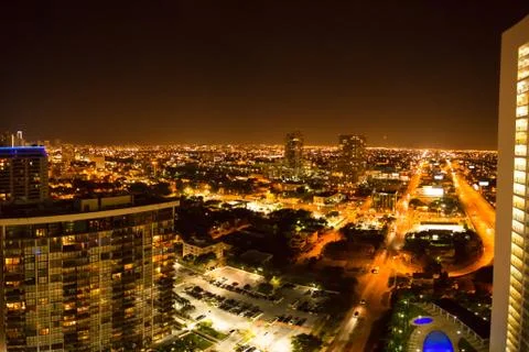 Aerial view of Miami Beach Stock Photos