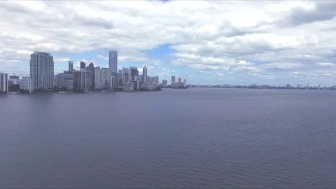 Aerial View of Miami Skyline Stock Footage 88577351