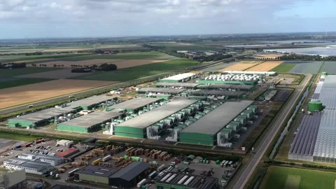 Aerial view of Microsoft datacenter in Middenmeer, Netherlands. Video stock 340289016