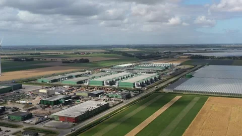 Aerial view of Microsoft datacenter in Middenmeer, Netherlands. Video stock 340289208