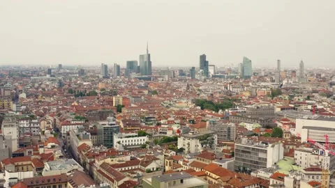 Aerial view of Milan Stock Footage 142458891