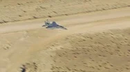 Aerial View Of Military Fighter Jet Landing Near Las Vegas, Nevada Stock Footage