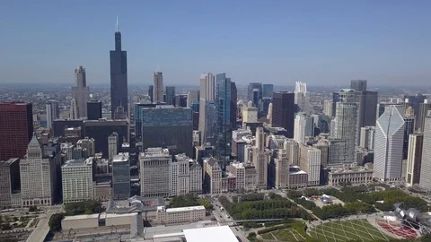Aerial view of Millenium park, Chicago, Illinois Stock-Footage 95953606