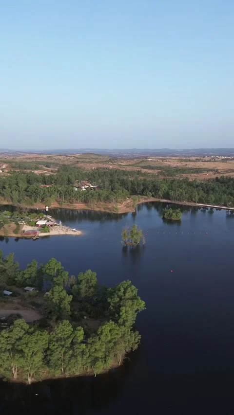 Aerial view of Mina de Sao Domingos - Mertola Video stock 332709891
