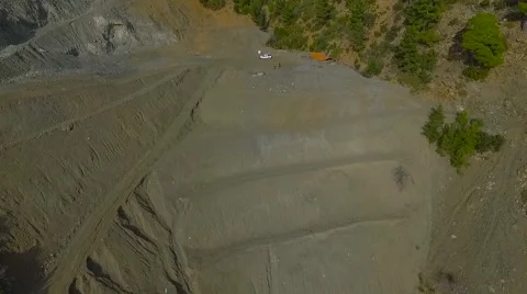 Aerial view of a Mine Pit. Stock Footage 58742395