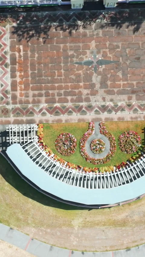 Aerial view of mini golf course and gardens in Marine Parade, Napier, New Stock-Footage 332968338