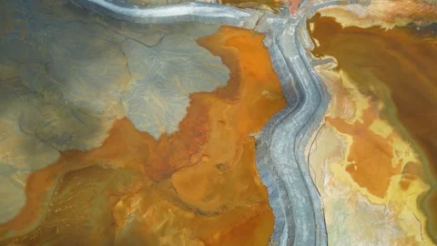 Aerial view of Mining activity. Apocalypse scenery. Earth destruction. Stock Footage 260835638