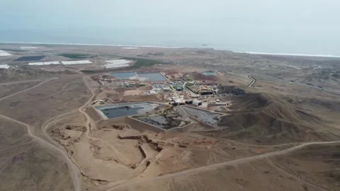 Aerial view of mining operation in peru Stock Footage 337788569