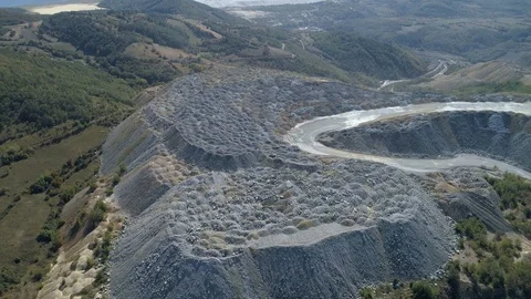Aerial view of a mining waste disposal Video stock 114837544