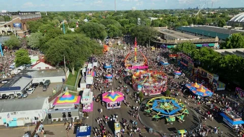 Aerial view of Minnesota State fair 2021 Stock Footage