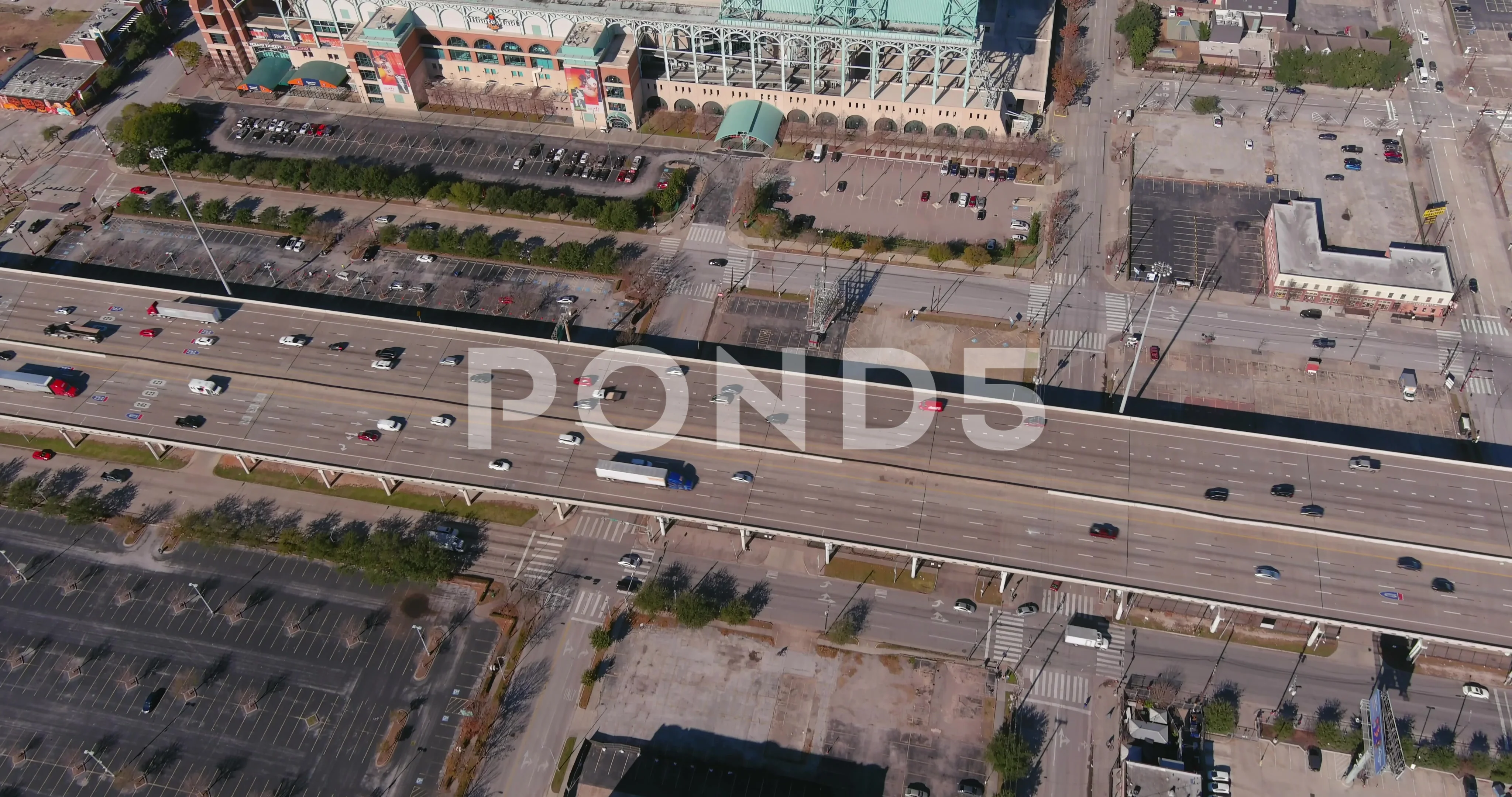 Aerial view of Minute Maid Stadium in do, Stock Video
