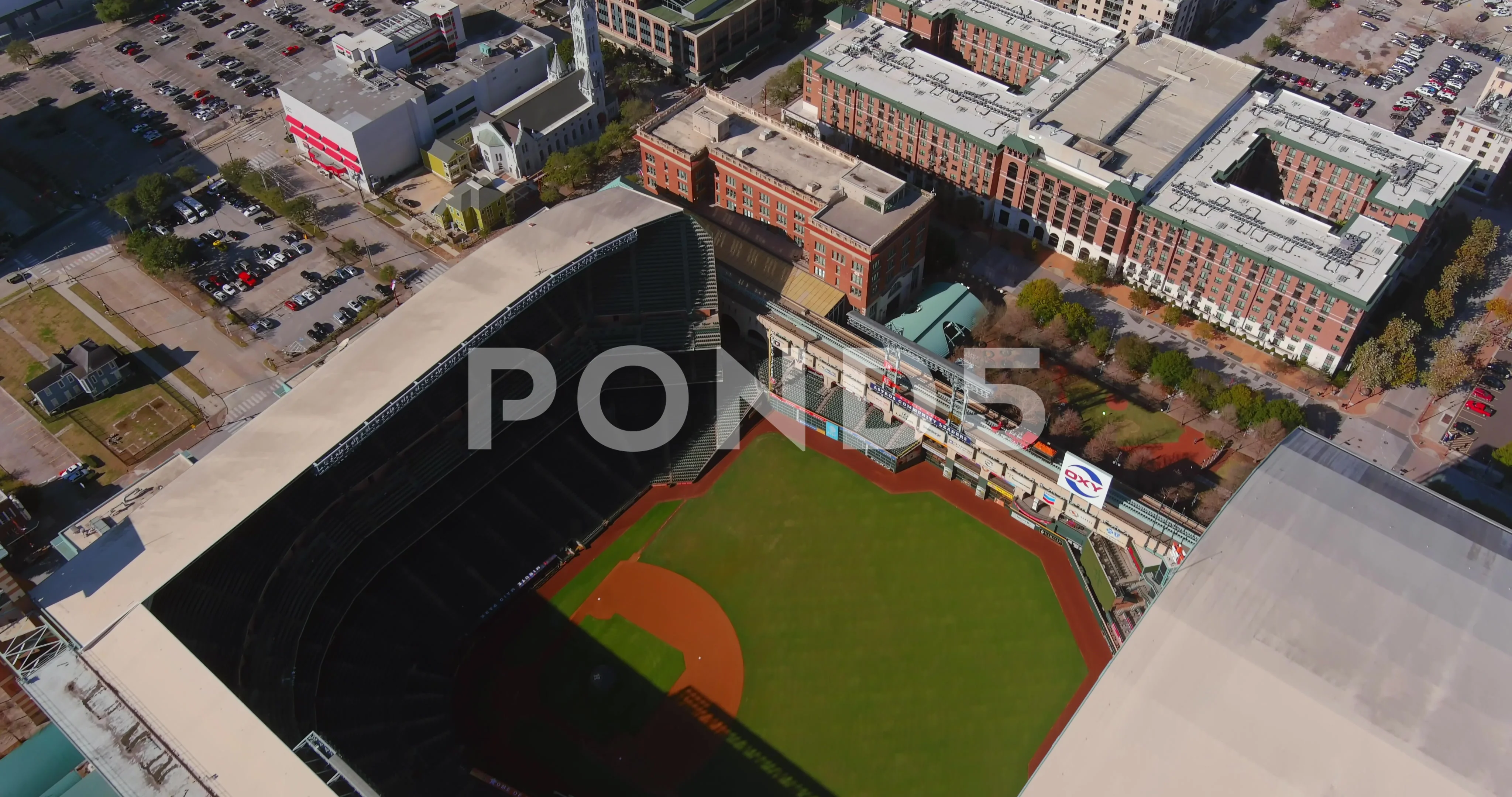 Aerial view of Minute Maid Stadium in do, Stock Video