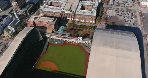 Aerial view of Minute Maid Stadium in do, Stock Video