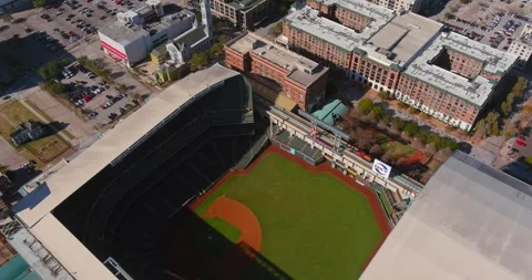 Aerial view of Minute Maid Stadium in do, Stock Video