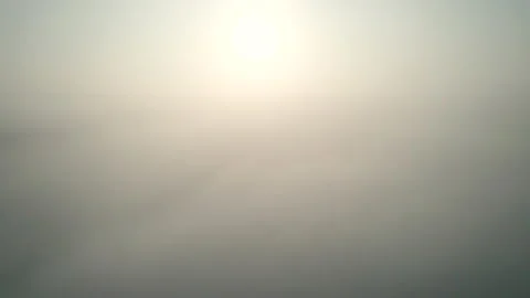 Aerial view of mist, cloud and fog hanging over a lush tropical rainforest Stock Footage 236341999