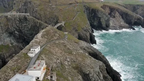 Aerial View of Mizen Head Signal Station, Cork County, Ireland. Stock Footage 233196597