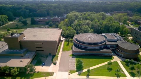 Aerial view of modern academic buildings at campus of University of Michiga.. Video stock 320982467