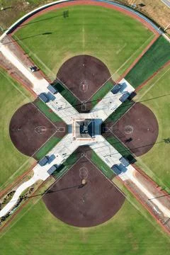 Aerial view of a modern baseball complex in South Carolina, USA 스톡 사진