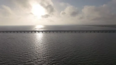 Aerial view of modern bridge at sunset, Mexico. Stock-Footage 284848175