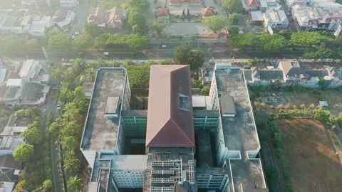 Aerial view of modern building complex in Malang, Indonesia. Stock Footage 347140481