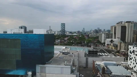 Aerial view of modern building Stock Footage 171785448