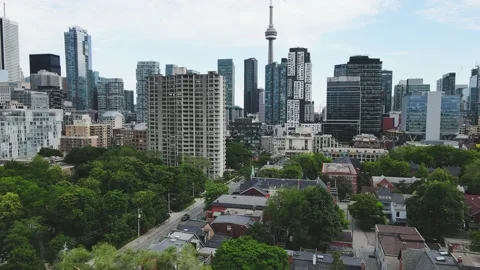 Aerial view of modern city Stock Footage 171785437