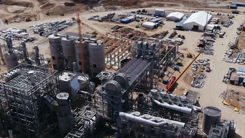 Aerial view of a modern construction site Stock Footage 89541536