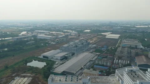 Aerial view of a modern data center in bangkok, thailand Stock Footage 327818897